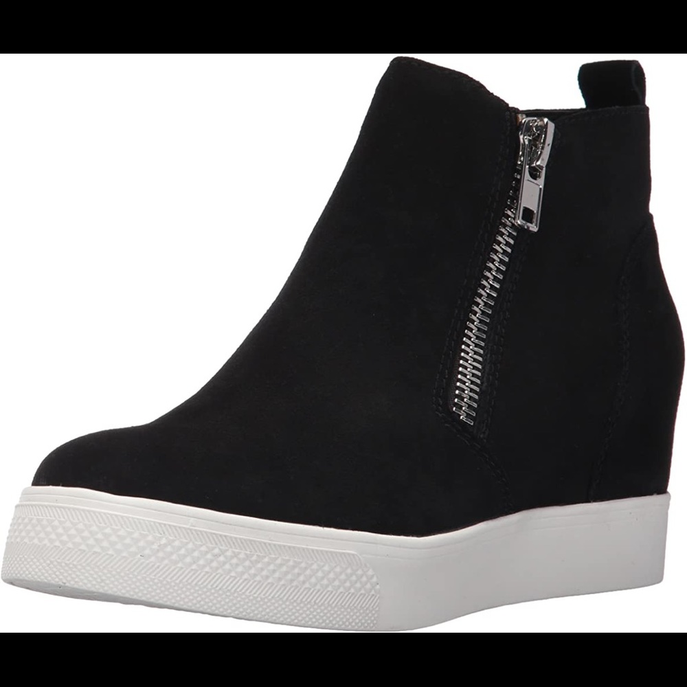 Steve Madden Womens Wedge Suede Shoe Black